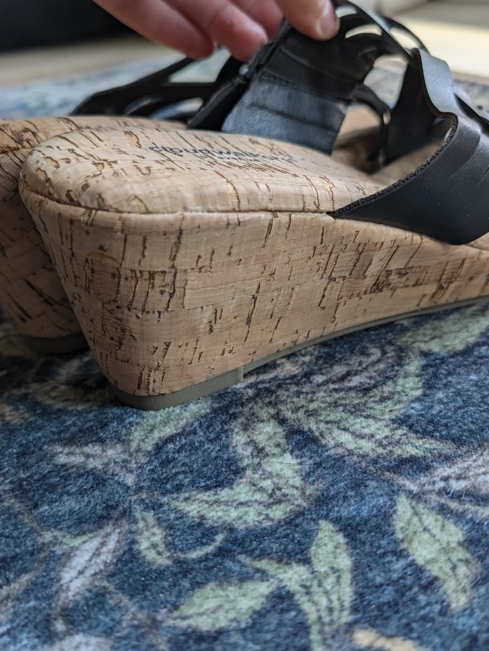 Cloudwalkers Black Sandals with Cork Footbed